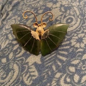 Jade butterfly pendant or Pin